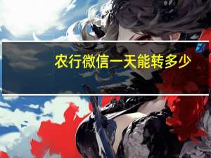 农行微信一天能转多少