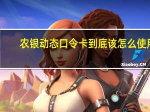 农银动态口令卡到底该怎么使用
