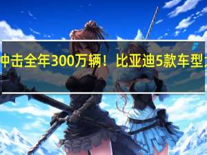 冲击全年300万辆！比亚迪5款车型大降价：最高减1.8万
