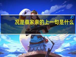 况是蔡家亲的上一句是什么
