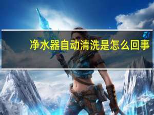 净水器自动清洗是怎么回事