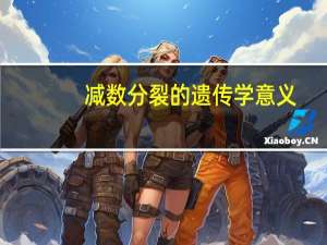 减数分裂的遗传学意义