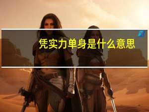 凭实力单身是什么意思