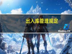 出入库管理规定（出入库管理）