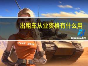 出租车从业资格有什么用
