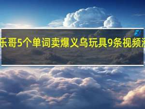 刀乐哥5个单词卖爆义乌玩具 9条视频涨粉60万