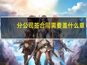 分公司签合同需要盖什么章