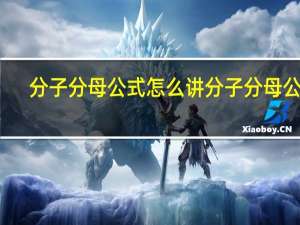 分子分母公式怎么讲 分子分母公式