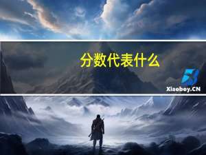 分数代表什么
