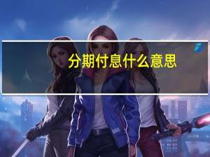 分期付息什么意思