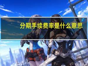 分期手续费率是什么意思