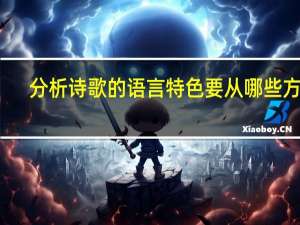 分析诗歌的语言特色要从哪些方面