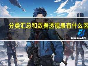 分类汇总和数据透视表有什么区别