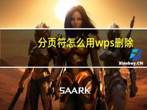 分页符怎么用wps删除（分页符怎么用）