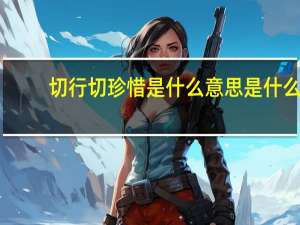 切行切珍惜是什么意思是什么