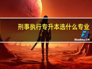 刑事执行专升本选什么专业