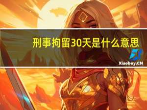 刑事拘留30天是什么意思
