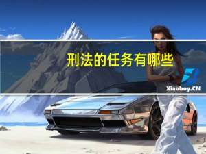 刑法的任务有哪些