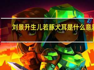 刘景升生儿若豚犬耳是什么意思