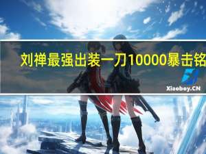刘禅最强出装一刀10000暴击铭文