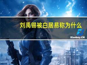 刘禹锡被白居易称为什么