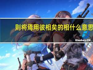 则将焉用彼相矣的相什么意思