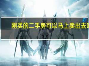 刚买的二手房可以马上卖出去吗