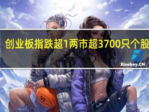 创业板指跌超1% 两市超3700只个股下跌