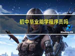 初中毕业能学程序员吗