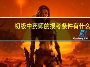 初级中药师的报考条件有什么