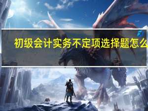 初级会计实务不定项选择题怎么做