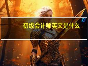 初级会计师英文是什么