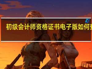 初级会计师资格证书电子版如何查询