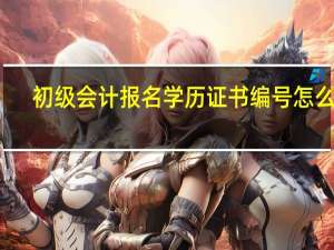 初级会计报名学历证书编号怎么填