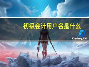 初级会计用户名是什么