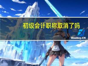 初级会计职称取消了吗