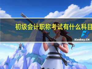初级会计职称考试有什么科目
