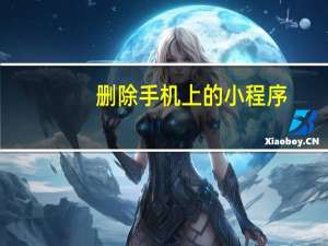 删除手机上的小程序