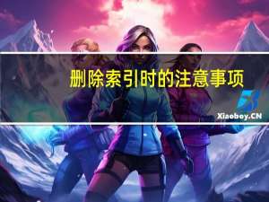 删除索引时的注意事项（删除索引）