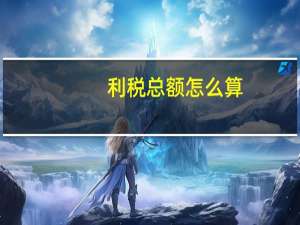 利税总额怎么算