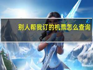 别人帮我订的机票怎么查询