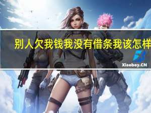 别人欠我钱我没有借条我该怎样办