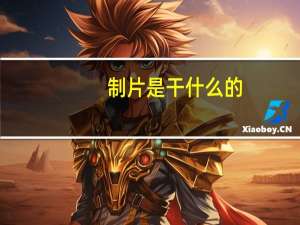 制片是干什么的