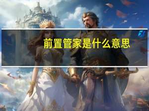 前置管家是什么意思