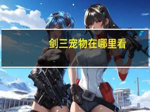 剑三宠物在哪里看