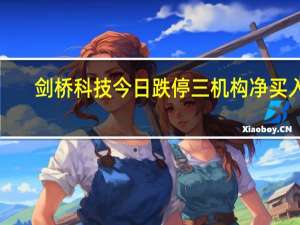 剑桥科技今日跌停 三机构净买入1.29亿元