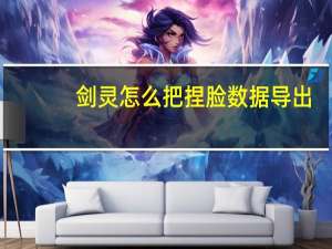 剑灵怎么把捏脸数据导出（剑灵怎么导入捏人数据）