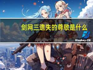 剑网三遗失的尊敬是什么（剑网三遗失的尊敬）