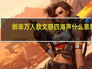剑非万人敌文窃四海声什么意思