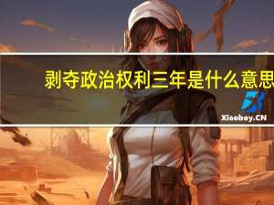 剥夺政治权利三年是什么意思